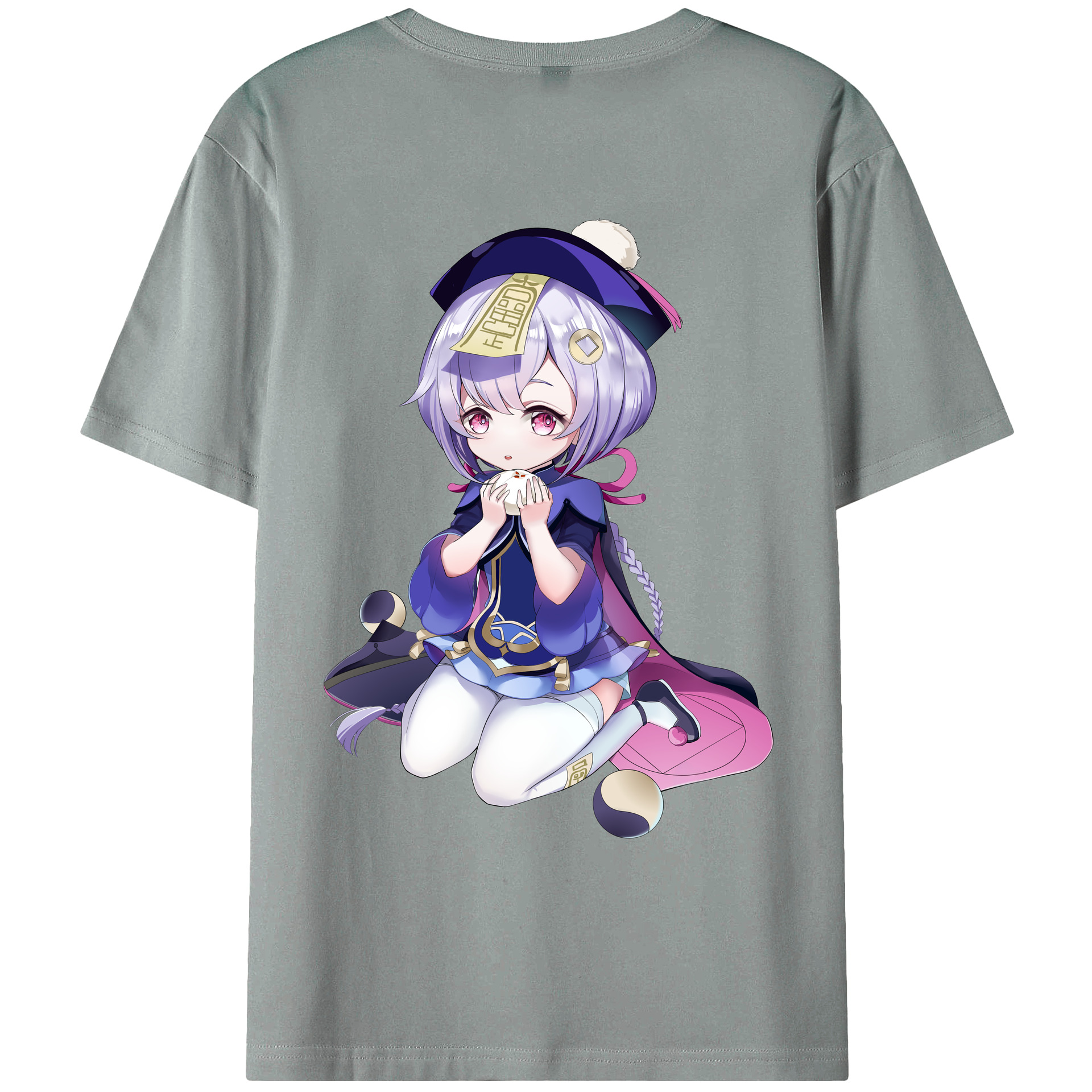 げんし神 七七 なな  genshin Nana 綿100％ メンズ半袖Tシャツ（バックプリント） 通気性